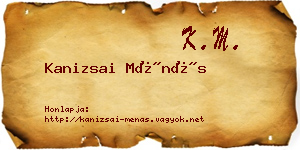 Kanizsai Ménás névjegykártya